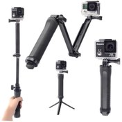 Resim Genel Markalar Katlanabilir 3 Way Çok Yönlü Aksiyon Kamera GoPro ile Uyumlu Tripod Monopod 