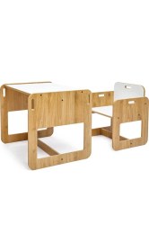 Resim Minera 2-4 Yaş Kumru Model Çocuk Çalışma Oyun Masa Sandalye ve Kitaplık Seti 