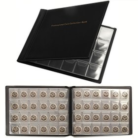 Resim 240 madeni para koleksiyonu için tasarlanmış bir saklama albümü. 