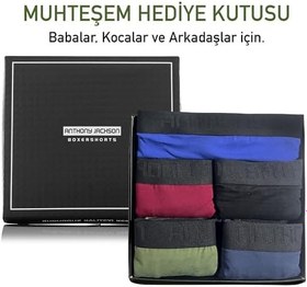 Resim Anthony Jackson Likralı 5'li Kutu Premium Uzun Paçalı Erkek Boxer ShadowLine 