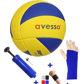 Resim AVESSA 4'lü Voleybol Topu Seti Yapıştırma 8 Panel Soft Touch 275 Gr No 5 Pompa + Kolluk + Havlu Bileklik 