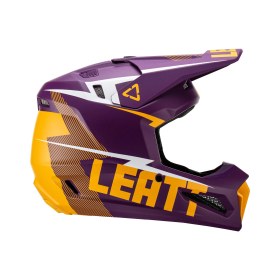 Resim Leatt Moto 3.5 Junior Indigo mor sarı M motosiklet cross enduro kask 