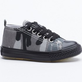 Resim Tonny Black Çocuk Unisex Siyah Yeşil Rahat Kalıp Işıklı Bağcıklı Spor Ayakkabı 