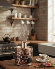 Resim Türk Kahvesi Makinesi, Kumda Kahve Pişirme, Ev Tipi, 17x18x16 cm 