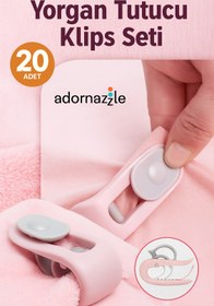 Resim adornazzle Nevresim Klipsi, Yorgan Tutucu, İğnesiz Yorgan ve Nevresim Tutucu Klips Seti 