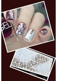 Resim Altın Desenli Folyo Tırnak Dövme Tırnak StickerNail Art F01 