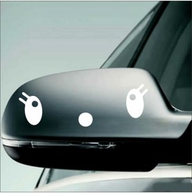 Resim Reysa Tasarım Gülen Surat Ayna Sticker 2 Adet 16x10 Cm Beyaz 