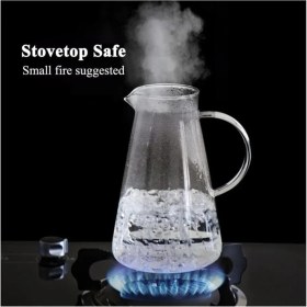 Resim Milea Metal Kapaklı Borosilikat Cam Sürahi 1800 ml Isıya Dayanıklı Şık Tasarım 