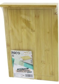 Resim 25x35cm Ahşap Bambu Kesim Panosu - Kesme Tahtası Tezgah Üstü Kanallı - Kenar Destekli 4989 Çok Renkli 