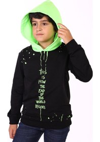 Resim Toontoy Kids Toontoy Erkek Çocuk Neon Detaylı Sweatshirt Siyah 