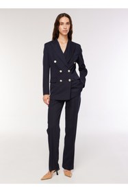 Resim Fabrika Kruvaze Lacivert Kadın Blazer F3WL-CKT6 