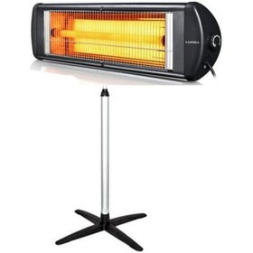 Resim Kumtel Luxell Ecoray 2300 W Ayaklı Infrared Isıtıcı Siyah 