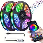 Resim Akıllı LED Şerit Işıkları, 99.97cm-39.99metre USB Güçlü, Dimmable RGB Aydınlatma ile Uygulama Senkronizasyonu, Müzik ve Zamanlama Fonksiyonu, Kablosuz LED Işıkları Oda, Yatak Odası, Oyun Odası, Ev ve Parti Dekoru için, Pil Gerektirmez 