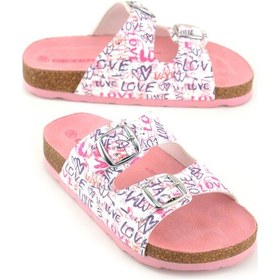 Resim Gezer Kadın Yazlık Rahat Mantar Pvc Taban İki Toka Ayarlanabilir Günlük Terlik Pembe 