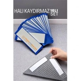Resim Halı Kaydırmaz - Halı Kilim Yolluk Kayma Önleyici Yapışkan 16 Lı Set 