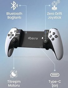 Resim S5 Mobil Oyun Kolu & Gamepad Dönüştürücü - Android, iOS, PC Uyumlu - Type-C Bağlantı & Titreşimli 