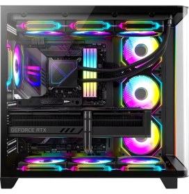 Resim Dragos Ocean Curved Pro V2 7x Argb Fan USB 3.0 Typec 750W 80+ Atx Oyuncu Bilgisayar Kasası Siyah 