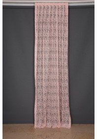 Resim Şal Model Pudra Renk Hazır Dikilmiş Pileli Fon Perde 75x260 Cm 
