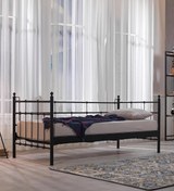 Resim Unimet Lalas Daybed Tek Kişilik Sedir Metal Karyola 90x200 Siyah 