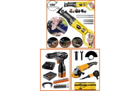 Resim Eisenn Alman Master 3'lü Usta Set Tilki Kuyruğu Akülü Matkap Devir Ayarlı Spiral Taşlama 