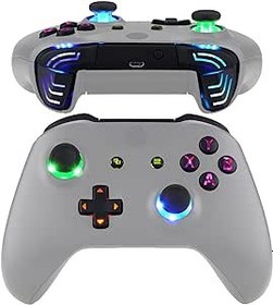 Resim eXtremeRate Xbox One S X Controller Joystick Model 1708 D-pad için Çok Renkli Işıklı Tuşlar DTFS LED Kiti Analog Pedler Tampon Tetik Düğmesi ABXY Düğmesi (Denetleyici Dahil Değildir)-Siyah 