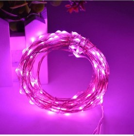 Resim Pembe Noel Işığı 10 Metre Pembe Pilli Led Işık Pembe Pilli Işık Pink Led Light Yılbaşı Ağacı Işığı Pembe 