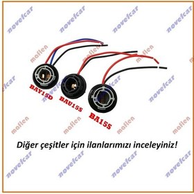 Resim Maflen 1157 Bay15d Çift Duy Soket Ucu 3 Kablolu Dişi Duy-s1893 