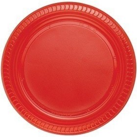 Resim ÜÇPINAR AMBALAJ Kırmızı Plastik Tabak - Bardak - Çatal Seti 25 Kişilik 