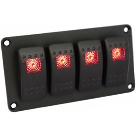 Resim Maiyame Araç Denizcilik 4lü Led Işık Kontrol Paneli 12-24v Fuse Dahil Su Geçirmez Kırmızı S3640-z 