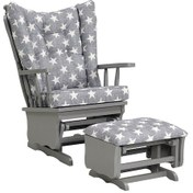 Resim Meltem Kids Sallanır Emzirme Dinlenme Koltuğu Sallanan Sandalye Sallanan Koltuk + Markiz (Gri-Yıldız 3050) 