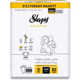 Resim Sleepy Extra Günlük Aktivite Fırsat Paketi Bebek Bezi 4 Maxi Numara 82 Adet - Standart / Standart 