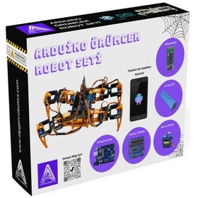 Resim Arduino 4 Ayaklı Örümcek Robot Seti Montajlı Hazır Robot 