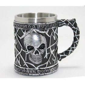 Resim Uslucan Alışveriş Gotik Kurukafa 3d Kabartmalı Paslanmaz Çelik Kupa Bardak Diğer 