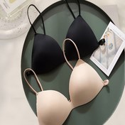 Resim Kadınlar için 2 adet Dikişsiz Push-Up Sütyen Seti - No Underwire, Sırtı Açık Tasarım, Orta Destek, Düz Renk (Siyah ve Bej) - 36.29-49.9 KG için İdeal, Seksi ve Rahat Günlük İç Giyim, Rahat İç Giyim, Şık İç Giyim, Pürüzsüz Dokulu 