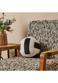 Resim Soft Voleybol Topu Figürlü Yastık - Siyah / Beyaz - 20 Cm 