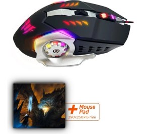 Resim Polosmart PGM24 Kablolu Gaming Mouse + Mouse Pad 