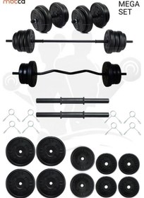 Resim 58 Kg Z-Barlı MEGASET Halter Seti Ve Dambıl Seti , Ağırlık Seti , Fitness Seti 