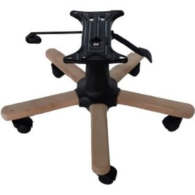 Resim Kamusalmarket Ahşap Kaplama Yıldız Ayak Seti Çift Kollu Mekanizma Naturel Boyas 