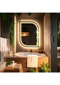 Resim Curva Günışığı Kumlamalı Lavabo & Banyo Aynası Dokunmatik Sensörlü 65 X 90 Cm 