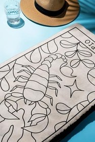 Resim Dijital Baskı Plaj Deniz Havlusu Akrep Burcu Desenli Peştamal HVL0042 