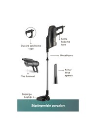 Resim Homend Dustroyer 1272H 2 in 1 Metal Borulu Kablolu Dikey Süpürge 