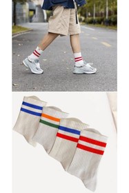 Resim mcy butik 4'cift Unisex Pamuklu Yüksek Kalite Spor Tenis Kolej Çorap 
