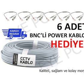 Resim 100 Metre Ahd Kamera Sistemleri Için Kablo Bnc Power Kablosu 