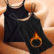 Resim 2 Adet Kadın Polar Termal Atlet Üst - Yumuşak Peluş Yuvarlak Yakalı Pijama ve Ev Kıyafeti, Siyah Şık Özel Koleksiyon, Elde Yıkanır, Rahat Giyim, Şık Tasarım, Kolay Bakım Malzeme 