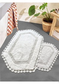 Resim Exgena Ekru 2li %100 Pamuklu Banyo Paspas Seti Renkli 