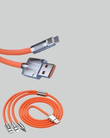 Resim Ilkeshop 120w Şarj Destekli 3 Ü 1 Arada Çoklu Şarj Kablosu 1.2 Metre 