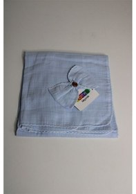 Resim Bibaby Llittle Life 1089 Fiyonklu Müslin Bebek Battaniyesi 110x90 CM Mavi 