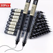 Resim 30 adet 0.5mm Doğrudan Sıvı Hızlı Kuruyan Tükenmez Kalem, Siyah, Mavi, Kırmızı Nötr Kalem Öğrenciler, Okul, Ofis Yazısı, Ödev için 