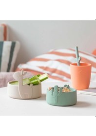 Resim Done By Deer - Lalee - 2'li Silikon Kase Seti - Bej/yeşil 