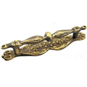 Resim Antika Tarz Dekoratif Pirinç Aynalı Mobilya Çekmece Kulbu - 23x115mm, Antik Çok Renkli 